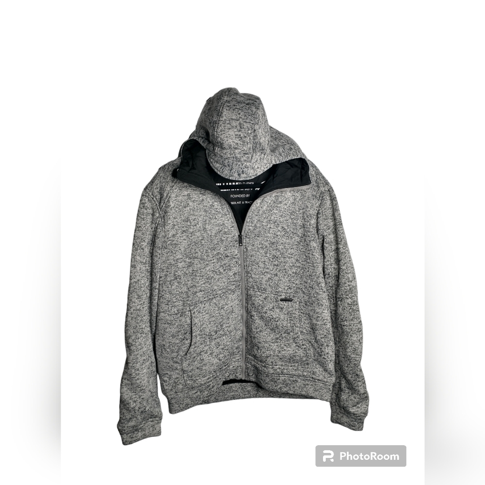 William Rast Men's Quilt Lined Full Zip Hooded Jacket, size M